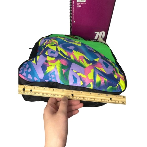 Vintage NWT Trendy Backpack, Neon Green Abstract from the 90's Y2K Millennial - Picture 6 of 9